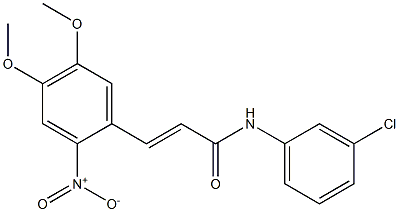 (E)-N-(3-chlorophenyl)-3-(4,5-dimethoxy-2-nitrophenyl)-2-propenamide 구조식 이미지