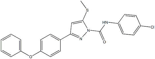 N1-(4-chlorophenyl)-5-(methylthio)-3-(4-phenoxyphenyl)-1H-pyrazole-1-carboxamide Structure