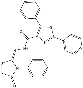 N'-(4-oxo-3-phenyl-1,3-thiazolan-2-yliden)-2,5-diphenyl-1,3-thiazole-4-carbohydrazide Structure