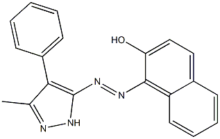 1-[2-(3-methyl-4-phenyl-1H-pyrazol-5-yl)diaz-1-enyl]-2-naphthol Structure