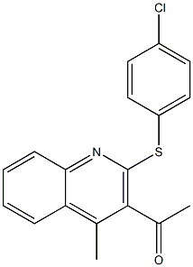 1-{2-[(4-chlorophenyl)sulfanyl]-4-methyl-3-quinolinyl}-1-ethanone Structure