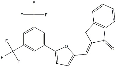 2-({5-[3,5-di(trifluoromethyl)phenyl]-2-furyl}methylidene)indan-1-one Structure