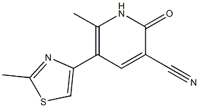 6-methyl-5-(2-methyl-1,3-thiazol-4-yl)-2-oxo-1,2-dihydropyridine-3-carbonitrile 구조식 이미지