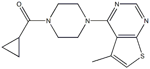 cyclopropyl[4-(5-methylthieno[2,3-d]pyrimidin-4-yl)piperazino]methanone 구조식 이미지