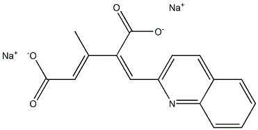 disodium 3-methyl-4-(quinolin-2-ylmethylene)pent-2-enedioate Structure