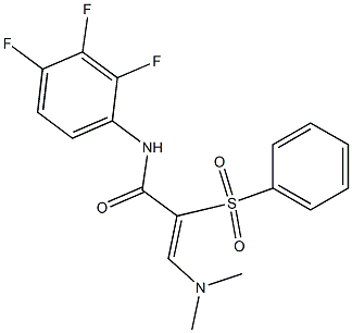 N1-(2,3,4-trifluorophenyl)-3-(dimethylamino)-2-(phenylsulfonyl)acrylamide Structure