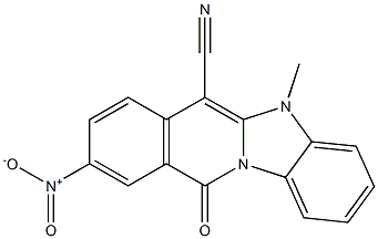 5-methyl-9-nitro-11-oxo-5,11-dihydrobenzo[4,5]imidazo[1,2-b]isoquinoline-6-carbonitrile 구조식 이미지