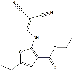 ethyl 2-[(2,2-dicyanovinyl)amino]-5-ethylthiophene-3-carboxylate 구조식 이미지