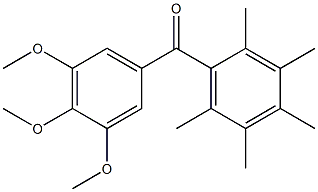 (2,3,4,5,6-pentamethylphenyl)(3,4,5-trimethoxyphenyl)methanone 구조식 이미지