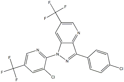 3-(4-chlorophenyl)-1-[3-chloro-5-(trifluoromethyl)-2-pyridinyl]-6-(trifluoromethyl)-1H-pyrazolo[4,3-b]pyridine 구조식 이미지