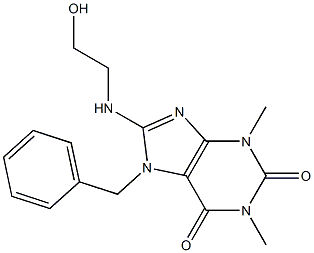 7-benzyl-8-[(2-hydroxyethyl)amino]-1,3-dimethyl-2,3,6,7-tetrahydro-1H-purine-2,6-dione 구조식 이미지