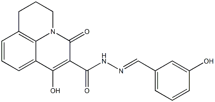 7-hydroxy-N'-[(E)-(3-hydroxyphenyl)methylidene]-5-oxo-2,3-dihydro-1H,5H-pyrido[3,2,1-ij]quinoline-6-carbohydrazide Structure