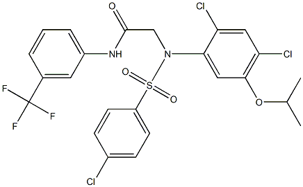 2-(N-(4-chlorophenylsulfonyl)-2,4-dichloro-5-isopropoxyphenylamino)-N-(3-trifluoromethylphenyl)acetamide.... 구조식 이미지