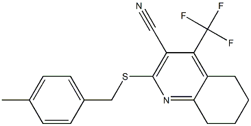 2-[(4-methylbenzyl)sulfanyl]-4-(trifluoromethyl)-5,6,7,8-tetrahydro-3-quinolinecarbonitrile 구조식 이미지