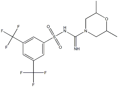 N1-[(2,6-dimethylmorpholino)(imino)methyl]-3,5-di(trifluoromethyl)benzene-1-sulfonamide 구조식 이미지