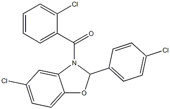 [5-chloro-2-(4-chlorophenyl)-2,3-dihydro-1,3-benzoxazol-3-yl](2-chlorophenyl)methanone Structure