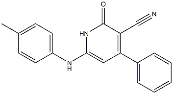 2-oxo-4-phenyl-6-(4-toluidino)-1,2-dihydropyridine-3-carbonitrile 구조식 이미지