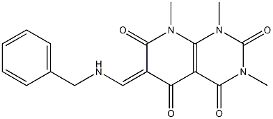 6-[(benzylamino)methylidene]-1,3,8-trimethyl-1,2,3,4,5,6,7,8-octahydropyrido[2,3-d]pyrimidine-2,4,5,7-tetraone 구조식 이미지