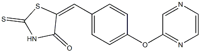 5-{(E)-[4-(2-pyrazinyloxy)phenyl]methylidene}-2-thioxo-1,3-thiazolan-4-one 구조식 이미지