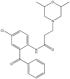 N1-(2-benzoyl-4-chlorophenyl)-3-(2,6-dimethylmorpholino)propanamide 구조식 이미지
