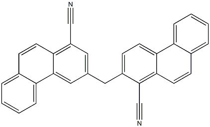 2-[(1-cyano-3-phenanthryl)methyl]phenanthrene-1-carbonitrile 구조식 이미지