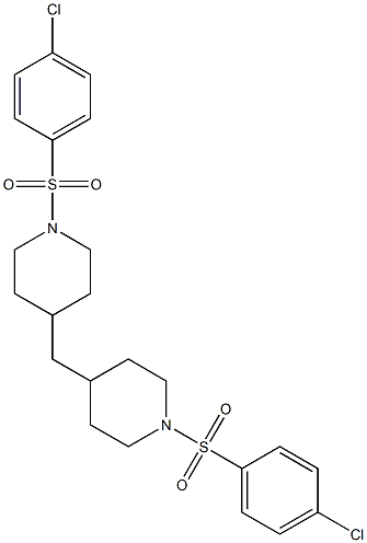 1-[(4-chlorophenyl)sulfonyl]-4-({1-[(4-chlorophenyl)sulfonyl]-4-piperidyl}m ethyl)piperidine 구조식 이미지