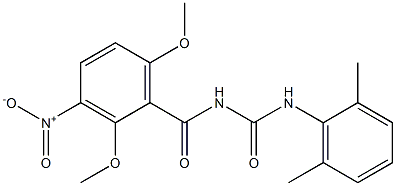 N-(2,6-dimethoxy-3-nitrobenzoyl)-N'-(2,6-dimethylphenyl)urea 구조식 이미지