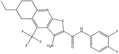 3-amino-N-(3,4-difluorophenyl)-6-ethyl-4-(trifluoromethyl)-5,6,7,8-tetrahydrothieno[2,3-b]quinoline-2-carboxamide 구조식 이미지