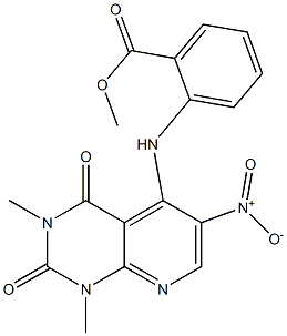 methyl 2-[(1,3-dimethyl-6-nitro-2,4-dioxo-1,2,3,4-tetrahydropyrido[2,3-d]pyrimidin-5-yl)amino]benzenecarboxylate 구조식 이미지