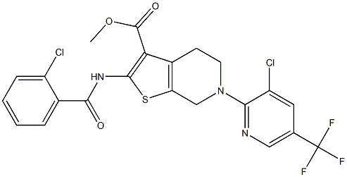 methyl 2-[(2-chlorobenzoyl)amino]-6-[3-chloro-5-(trifluoromethyl)-2-pyridinyl]-4,5,6,7-tetrahydrothieno[2,3-c]pyridine-3-carboxylate Structure