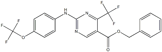 benzyl 2-[4-(trifluoromethoxy)anilino]-4-(trifluoromethyl)pyrimidine-5-carboxylate 구조식 이미지
