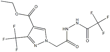 ethyl 1-{2-oxo-2-[2-(2,2,2-trifluoroacetyl)hydrazino]ethyl}-3-(trifluoromethyl)-1H-pyrazole-4-carboxylate 구조식 이미지