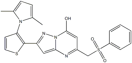 2-[3-(2,5-dimethyl-1H-pyrrol-1-yl)-2-thienyl]-5-[(phenylsulfonyl)methyl]pyrazolo[1,5-a]pyrimidin-7-ol Structure