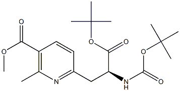 (S)-methyl 6-(3-tert-butoxy-2-(tert-butoxycarbonylamino)-3-oxopropyl)-2-methylnicotinate 구조식 이미지