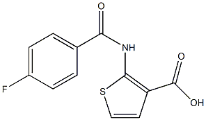 2-(4-fluorobenzamido)thiophene-3-carboxylic acid 구조식 이미지