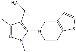 (1,3-dimethyl-5-{4H,5H,6H,7H-thieno[3,2-c]pyridin-5-yl}-1H-pyrazol-4-yl)methanamine 구조식 이미지