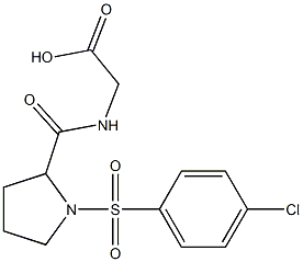 [({1-[(4-chlorophenyl)sulfonyl]pyrrolidin-2-yl}carbonyl)amino]acetic acid Structure