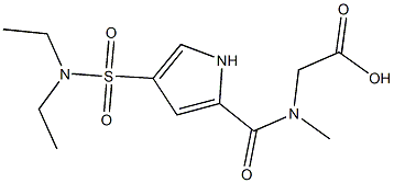 [({4-[(diethylamino)sulfonyl]-1H-pyrrol-2-yl}carbonyl)(methyl)amino]acetic acid Structure