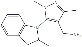 [1,3-dimethyl-5-(2-methyl-2,3-dihydro-1H-indol-1-yl)-1H-pyrazol-4-yl]methanamine 구조식 이미지