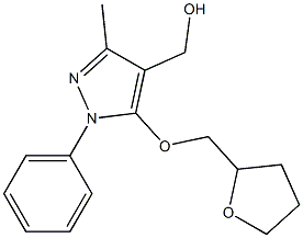 [3-methyl-5-(oxolan-2-ylmethoxy)-1-phenyl-1H-pyrazol-4-yl]methanol Structure