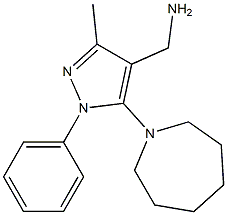 [5-(azepan-1-yl)-3-methyl-1-phenyl-1H-pyrazol-4-yl]methanamine 구조식 이미지