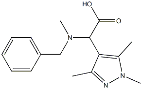 [benzyl(methyl)amino](1,3,5-trimethyl-1H-pyrazol-4-yl)acetic acid 구조식 이미지