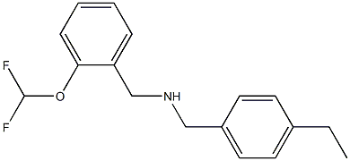 {[2-(difluoromethoxy)phenyl]methyl}[(4-ethylphenyl)methyl]amine Structure