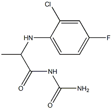 {2-[(2-chloro-4-fluorophenyl)amino]propanoyl}urea 구조식 이미지