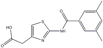 {2-[(3,5-dimethylbenzoyl)amino]-1,3-thiazol-4-yl}acetic acid Structure