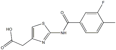 {2-[(3-fluoro-4-methylbenzoyl)amino]-1,3-thiazol-4-yl}acetic acid 구조식 이미지