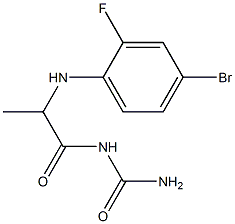 {2-[(4-bromo-2-fluorophenyl)amino]propanoyl}urea Structure
