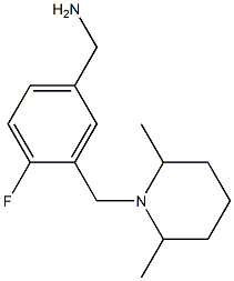 {3-[(2,6-dimethylpiperidin-1-yl)methyl]-4-fluorophenyl}methanamine Structure