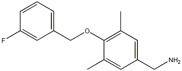 {4-[(3-fluorophenyl)methoxy]-3,5-dimethylphenyl}methanamine Structure