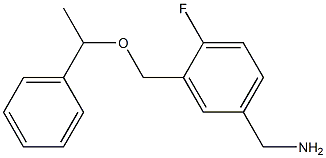 {4-fluoro-3-[(1-phenylethoxy)methyl]phenyl}methanamine Structure